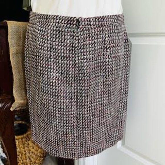 Loft Outlet Tweed Mini Skirt Women's 14P Petite Casual Maroon Career Office - Picture 3 of 6
